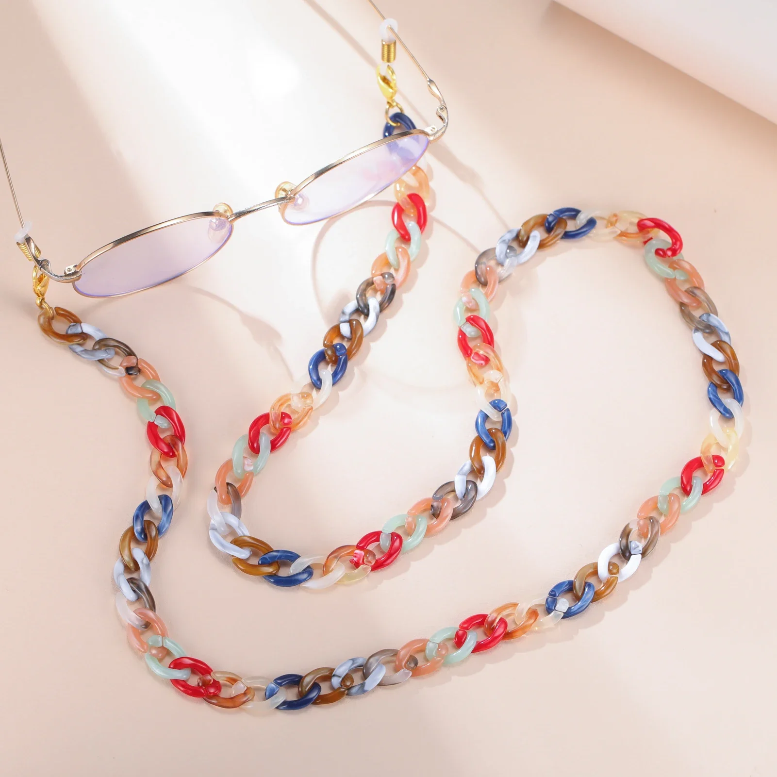 Skyrim Colorful Acrylic Sunglasses Chain Women Reading Glasses Cord Necklace Neck Strap Rope Lanyard Wholesale Accessories