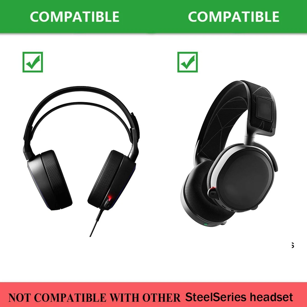 원단 이어 패드 쿠션 귀마개 교체, SteelSeries Arctis 3, Arctis5, Arctis7, Arctis9, Arctis 1 게임용 헤드셋