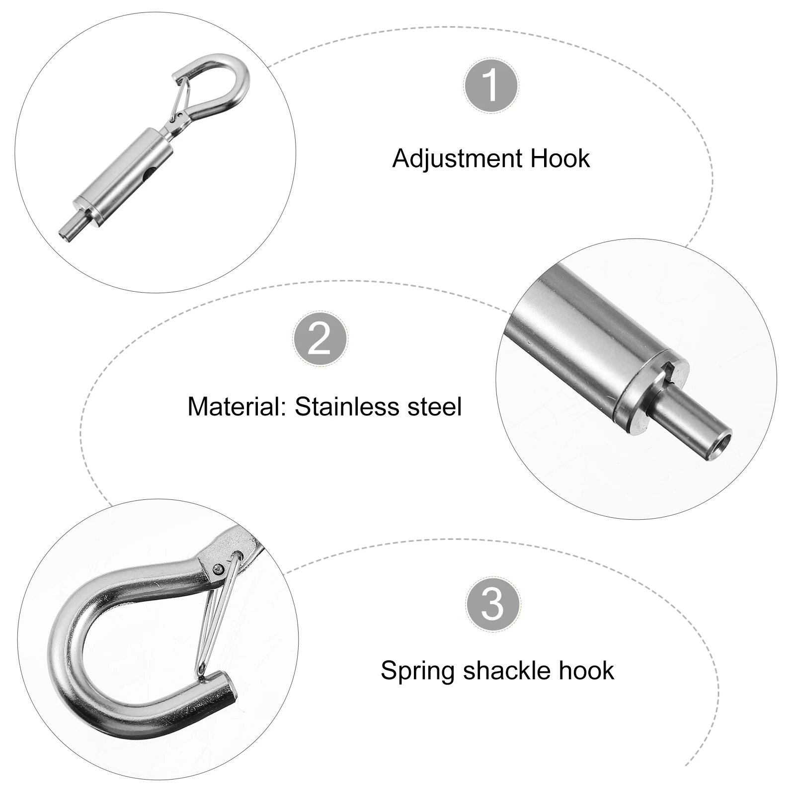 

10pcs Management Clips Stainless Steel Cable Adjustment Spring Adjustment Hook Buckle Durable Wire Organizer Hook
