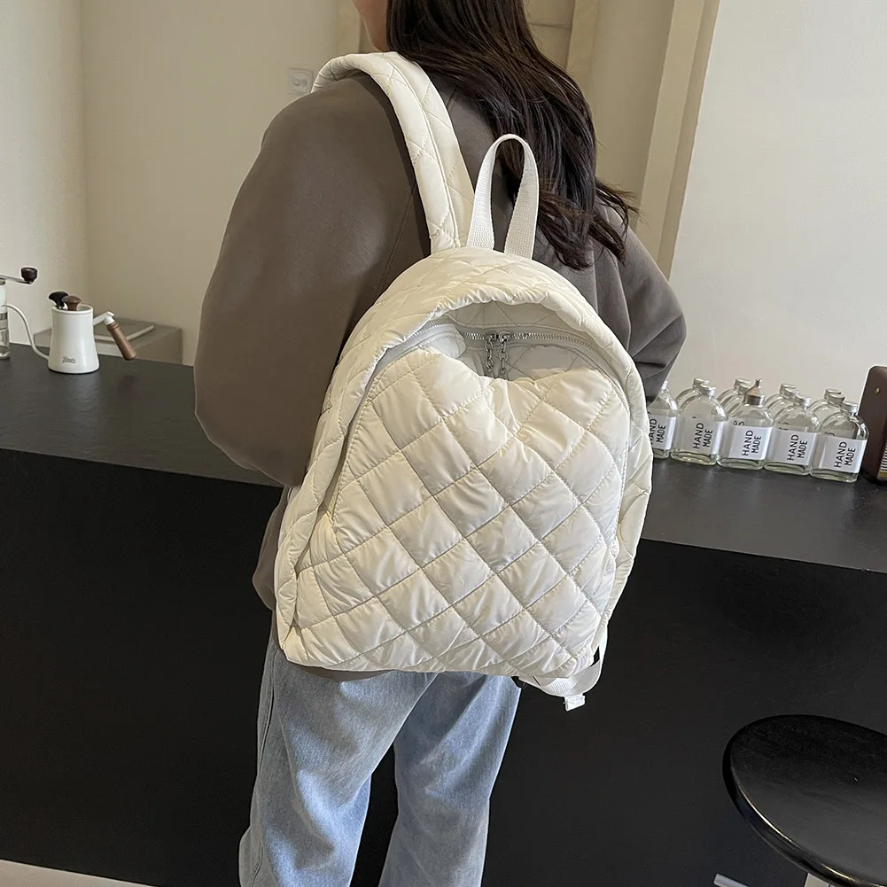 

Рюкзак для женщин и мужчин, сумка-пуховик с регулируемым ремешком, нейлоновый рюкзак на молнии для ноутбука, дорожный рюкзак