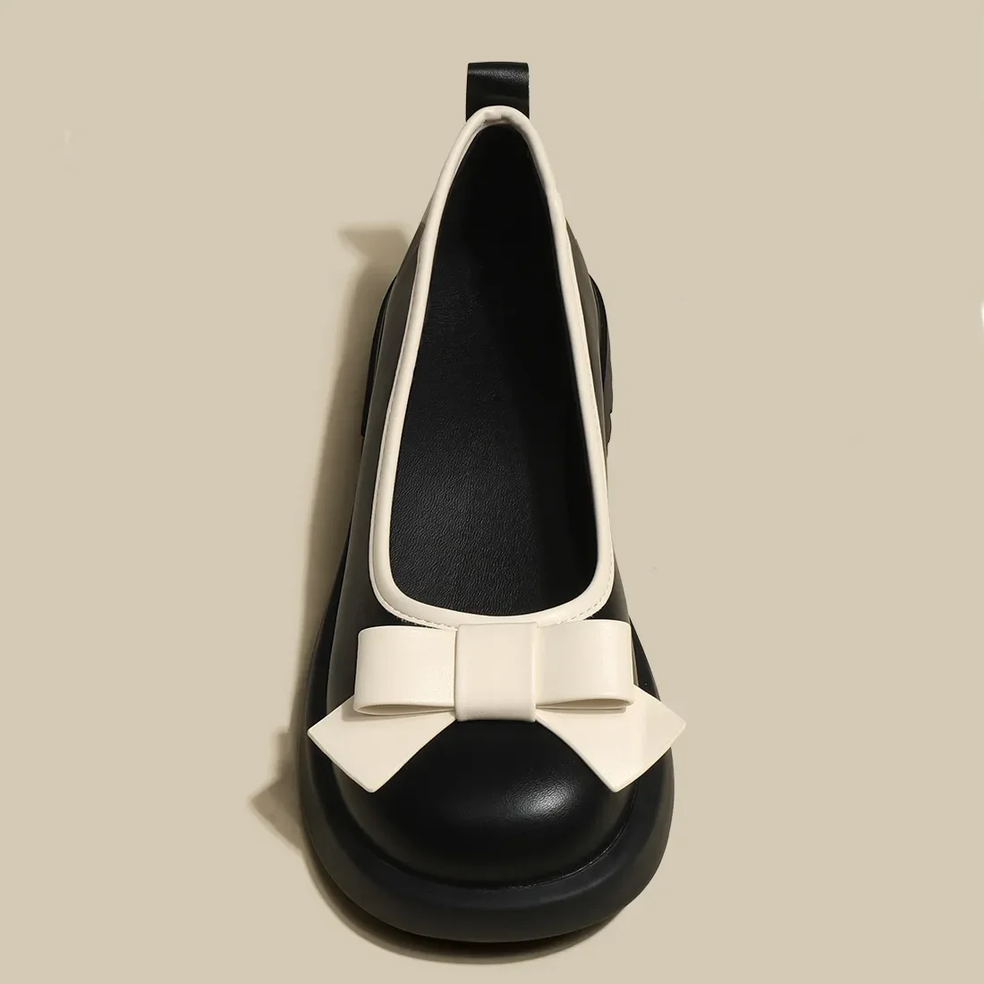 Buty retro damskie mokasyny francuska gruba podeszwa płytka muszka Mary Jane pojedyncze buty małe skórzane buty dziewczęce