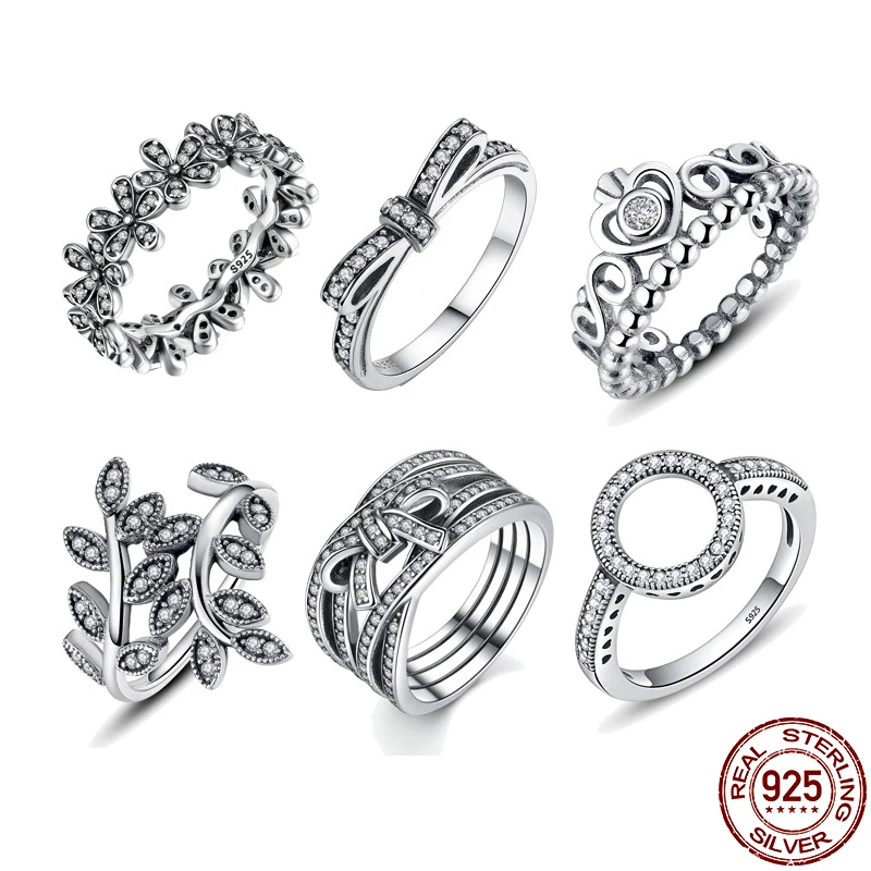 925 Sterling Silve Rings For Women Wholesale Popular Flower Lucky Rings For Women Jewelry Making Dorpshipping rings 2021 trend