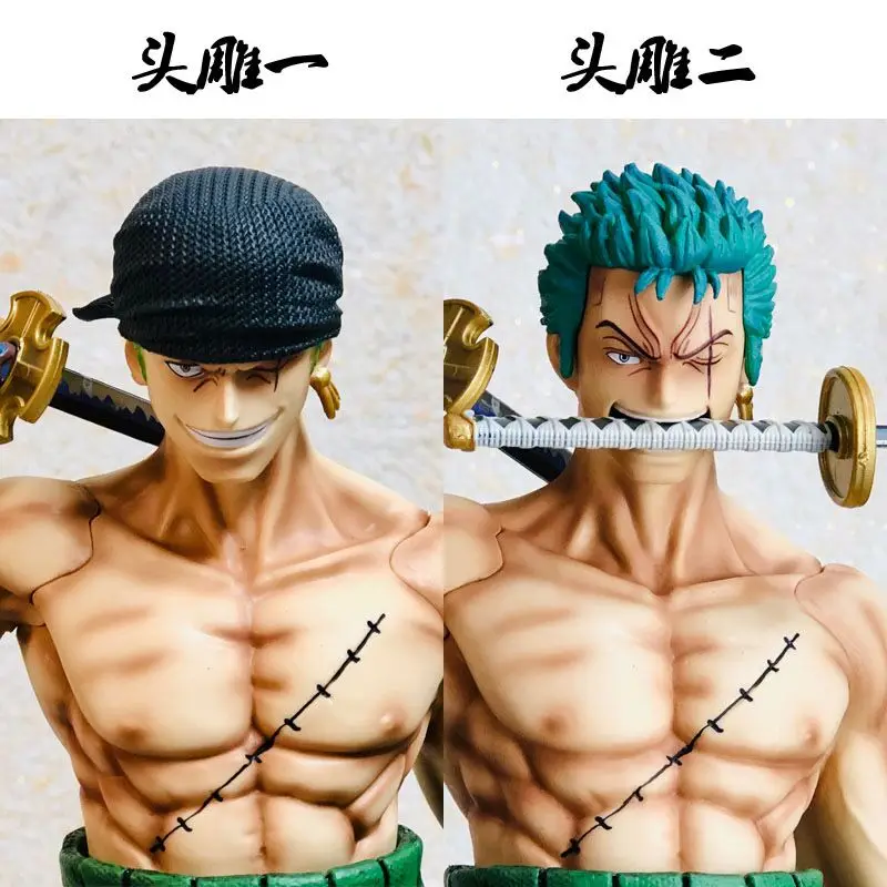 Figura de una pieza de 37cm, Roronoa Zoro Asura, modelo de Anime tallado de dos cabezas, adornos de escritorio, decoraciones, juguetes para niños, regalos de vacaciones