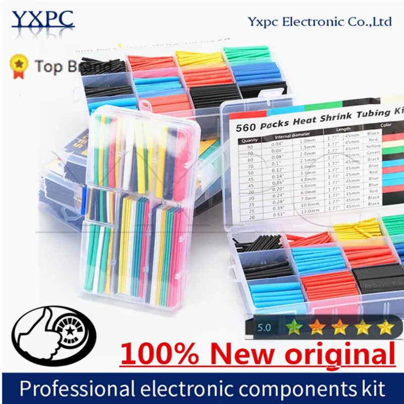 

127pcs 328pcs 2:1 Thermoresistant Tube Heat Shrink Wrapping Kit Assorted Wire Cable Insulation Sleeving 3:1 Heat Shrink Tube set