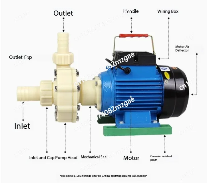 Industrial grade 304 stainless steel corrosion-resistant acid alkali self-priming pump for chemical air conditioning sewage pump