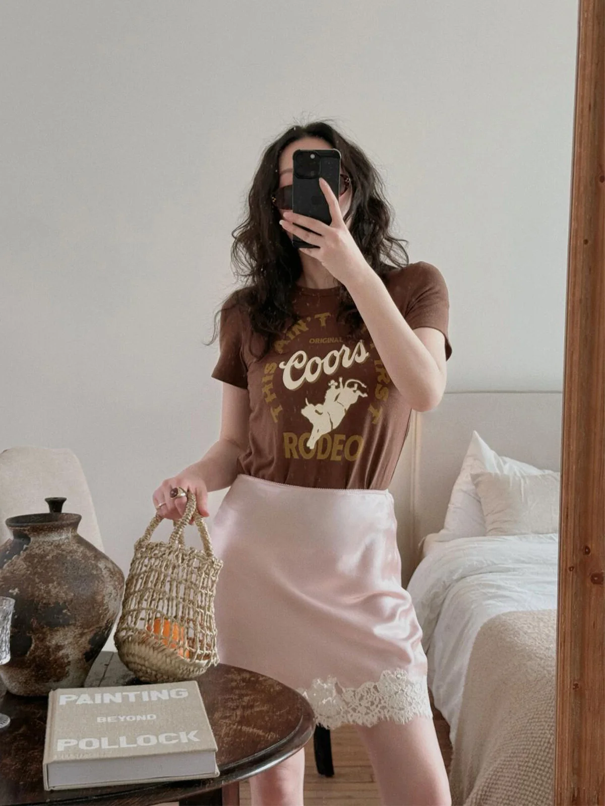 

Pink Lace Trim Splice Draped A-Line Skirt High Waist Bodycon f-length Skirts for Women Ci Commuting Daily Travel ...