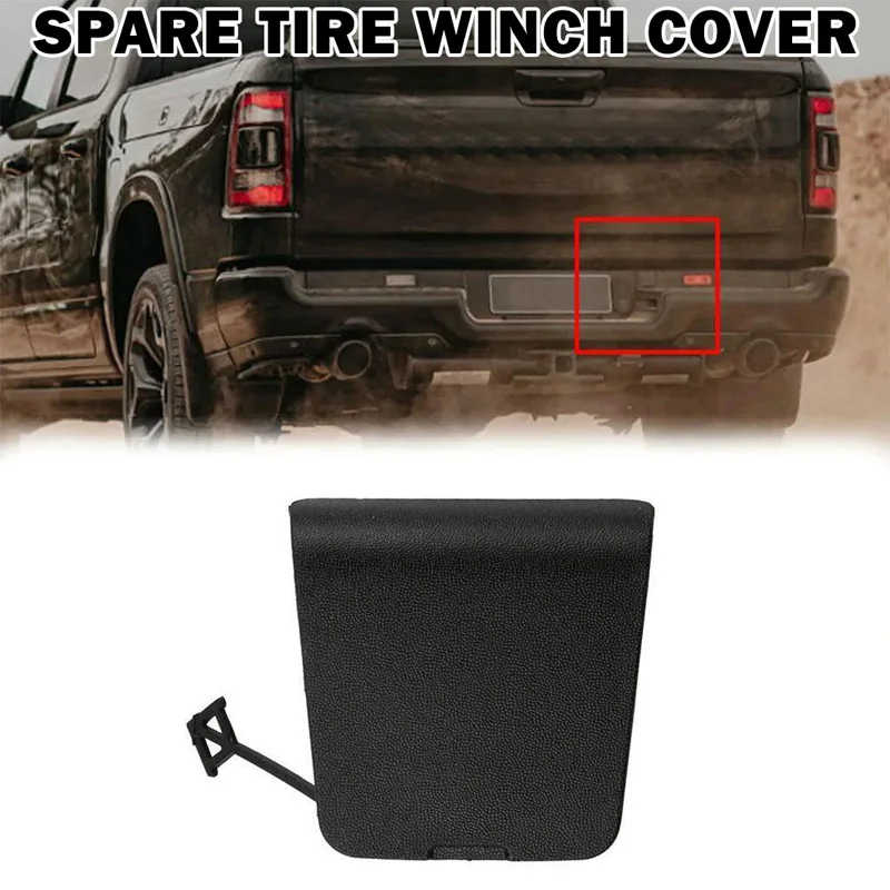 Spare Tire Winch Cover Rear Bumper Tow Trailer Hook Cover For Dodge Ram 1500 DT 2019-2024 Car Accessories