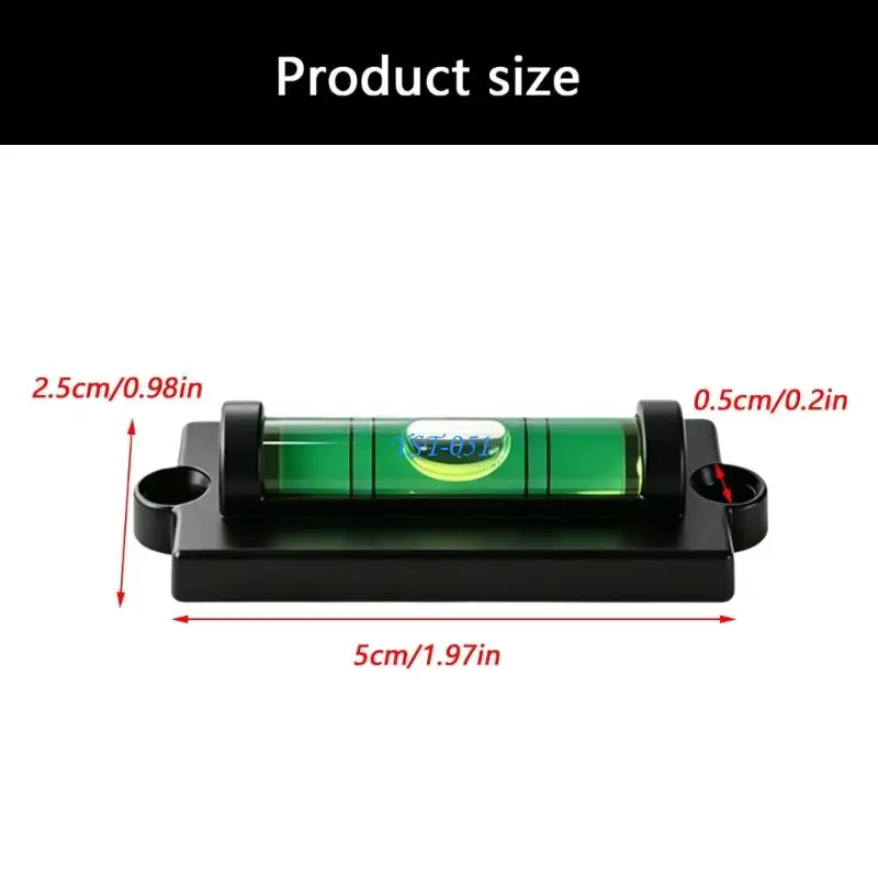 E15A Small Screw-Mount Bubble Level with Rectangular Body for Cabinet Mounting, Frame Alignment, and Level Checks Work
