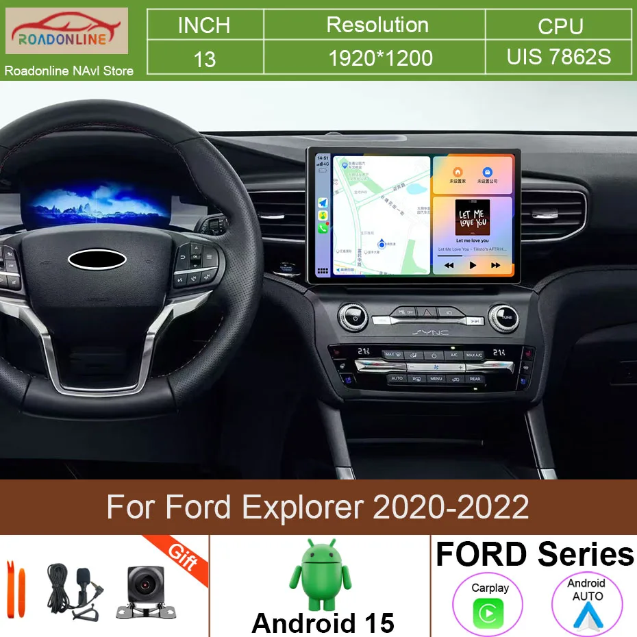 

Android15 Car Radio 13 INCH For Ford Explorer 2020-2022 Car Multimedia Video Player GPS Navigation CarPlay WIFI 4G