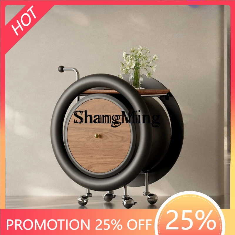 

CL style movable sofa side few with wheels designer round creative living room trolley