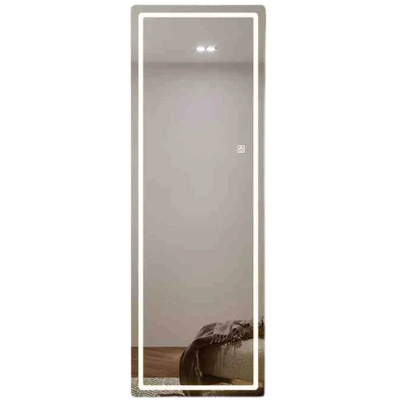 Simple smart mirror mirror with lamp frosted wall full-body mirror wall-mounted rounded led lamp home decorative mirror