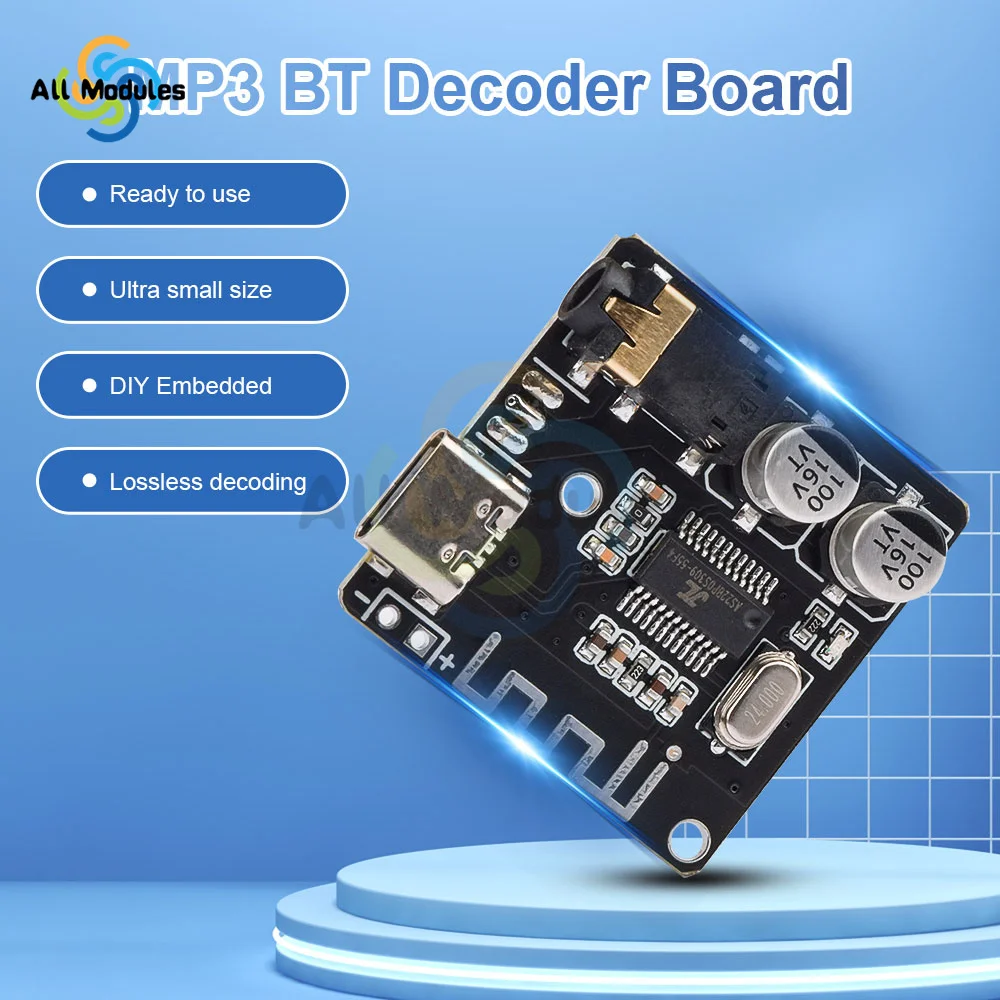 10PCS VHM-314 Bluetooth Audio Receiver Board Bluetooth 5.0 MP3 Lossless Decoder Board Wireless Stereo Music Module