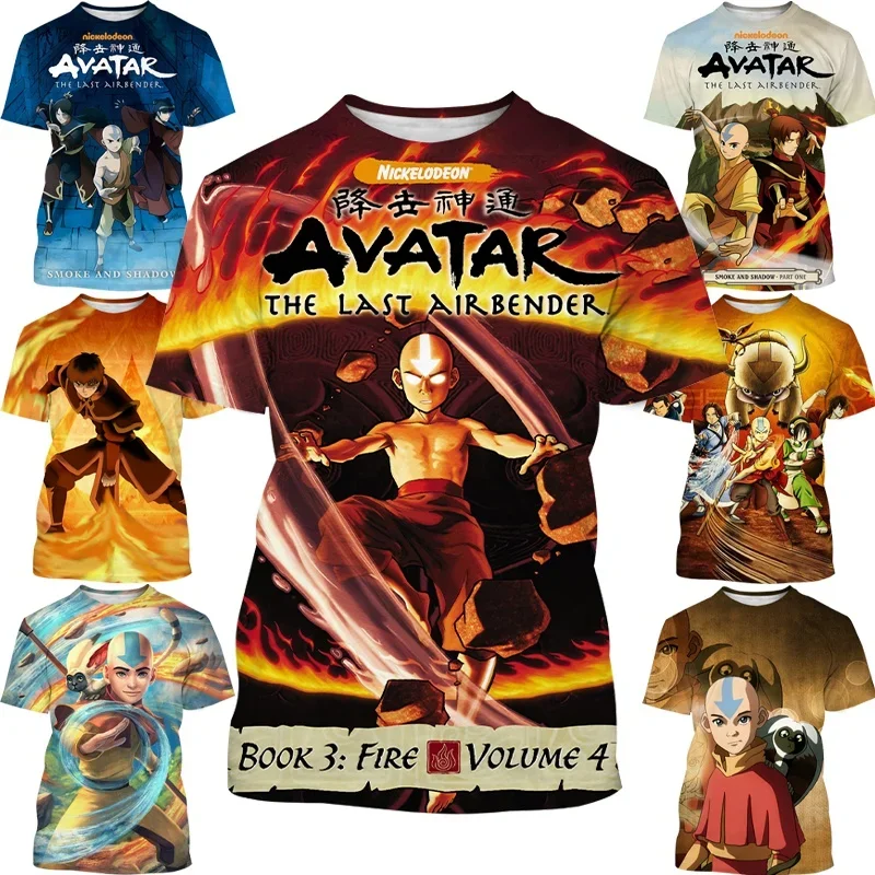 

New Fashion Anime The Last Airbender 3D Printing T-shirt Casual Summer Fashion Cartoon Round Neck Short-sleeved