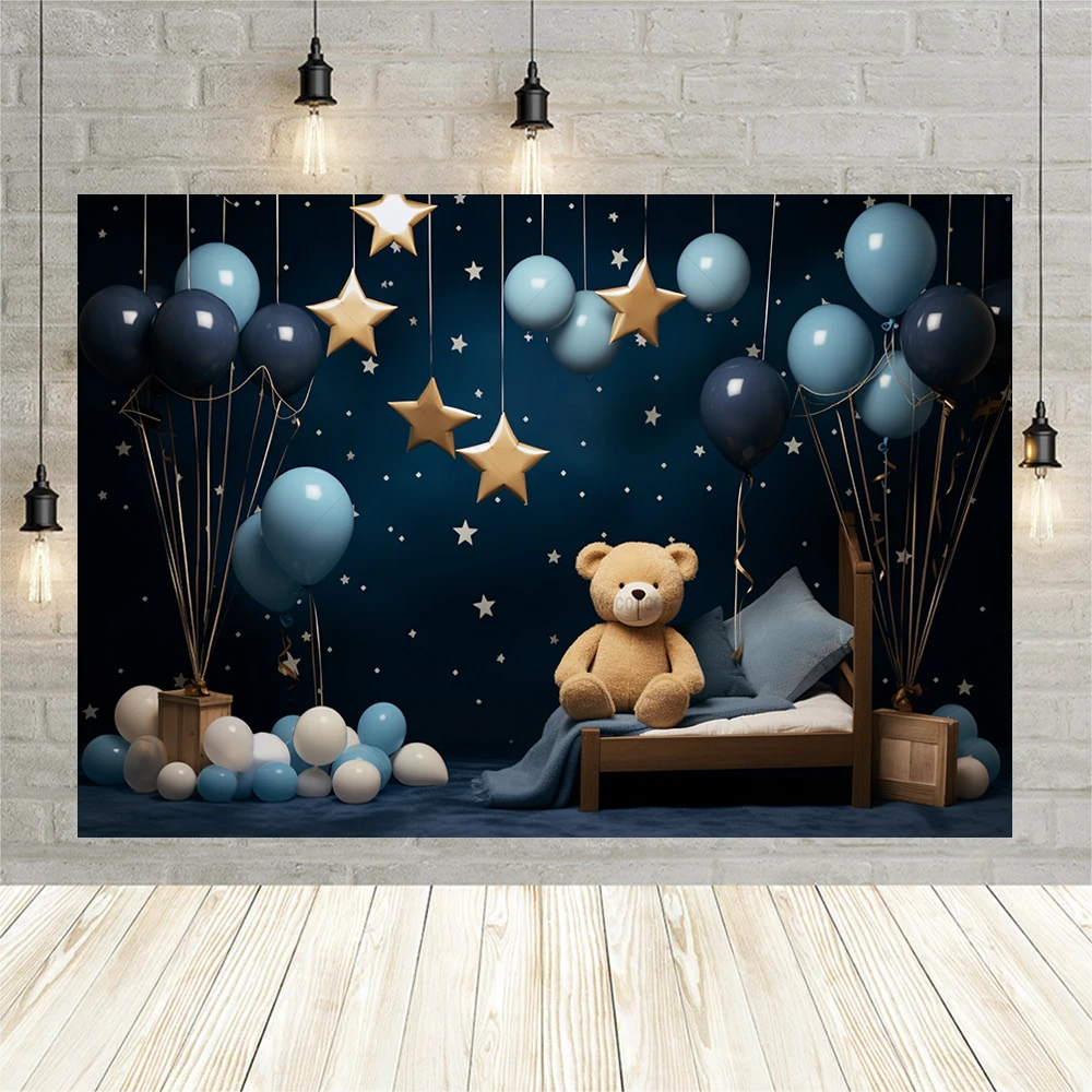 Kid Backdrops For Photography Teddy Bear Baby Shower Customized Poster Birthday Party Photocall Photographic Background