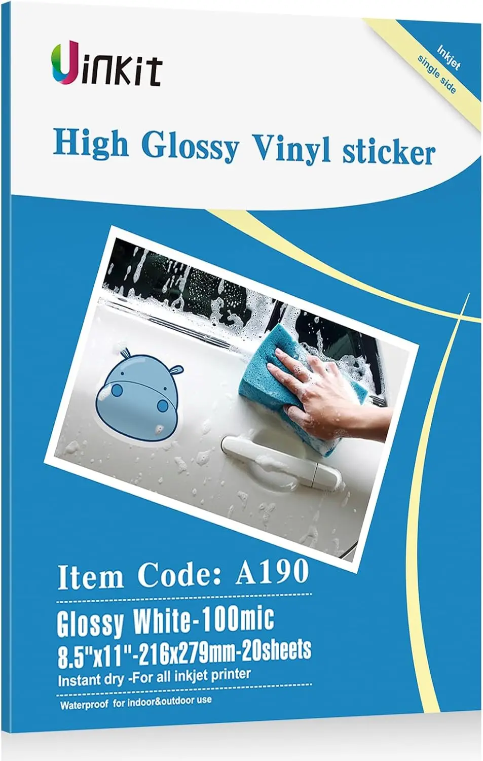 

Глянцевая самоклеящаяся виниловая бумага для печати - водостойкая, быстросохнущая, с прочным клеем, 20 листов для поделок и фотографий