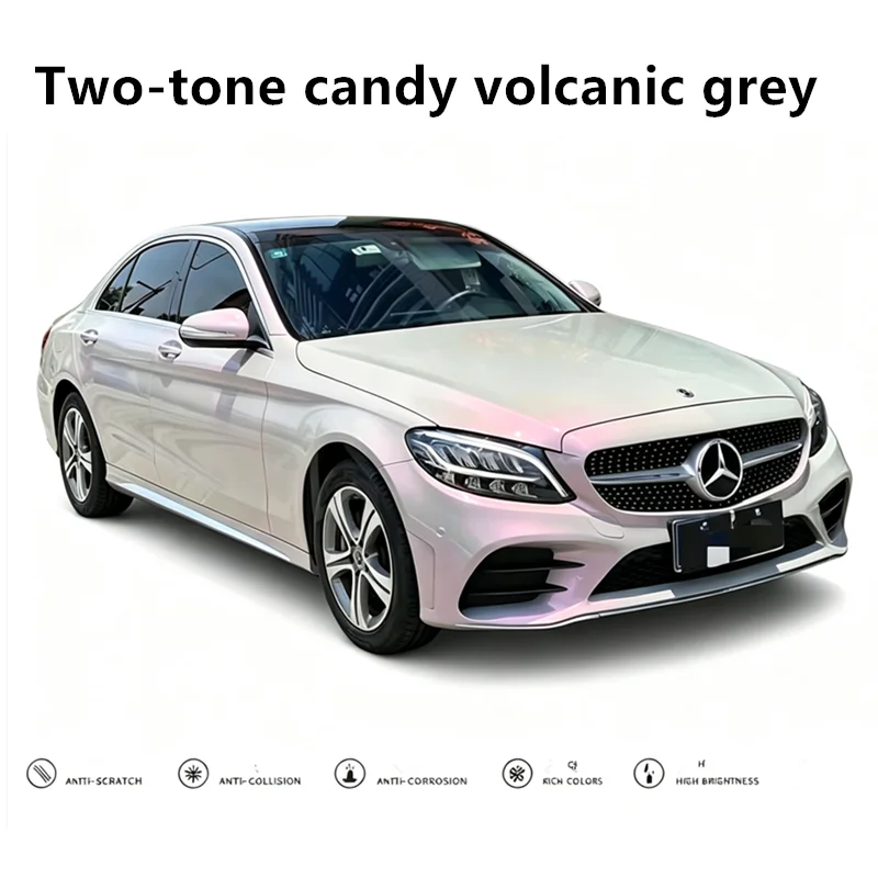 High-end Automotive car stickers vinilo adhesivo para auto vinyl wrap covering film voiture Two-tone candy volcanic grey