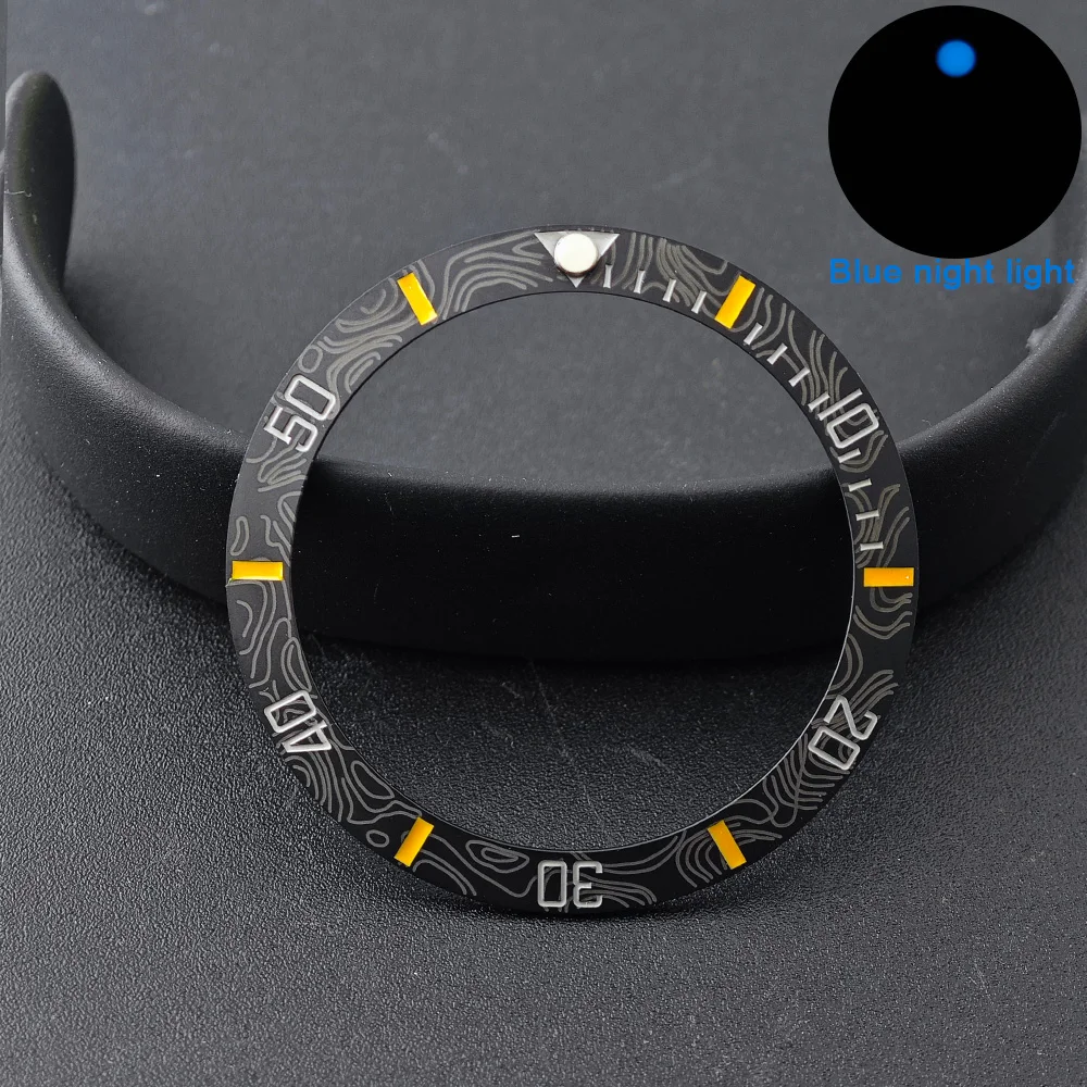 38mm * 30,6mm Geneigter Keramik-Lünetteneinsatz für Herrenuhren Ersatz-Lünette mit Kohlefaser-Textur Uhren-Lünetteneinsatz – Detail 9