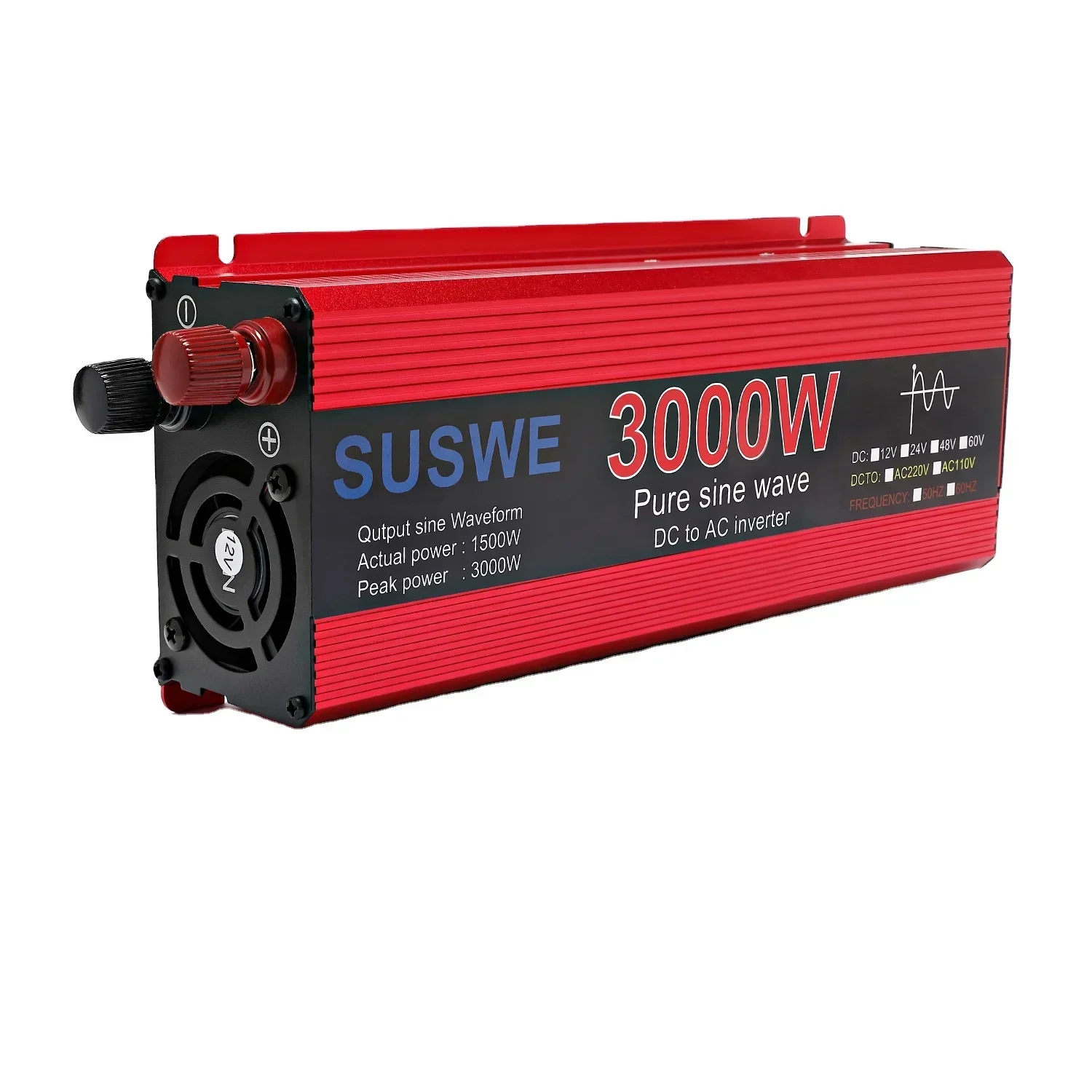 

SUSWE 3000W 2000W 1000W Solar Inverter 12V 24V Pure Sine Wave power Voltage Converter