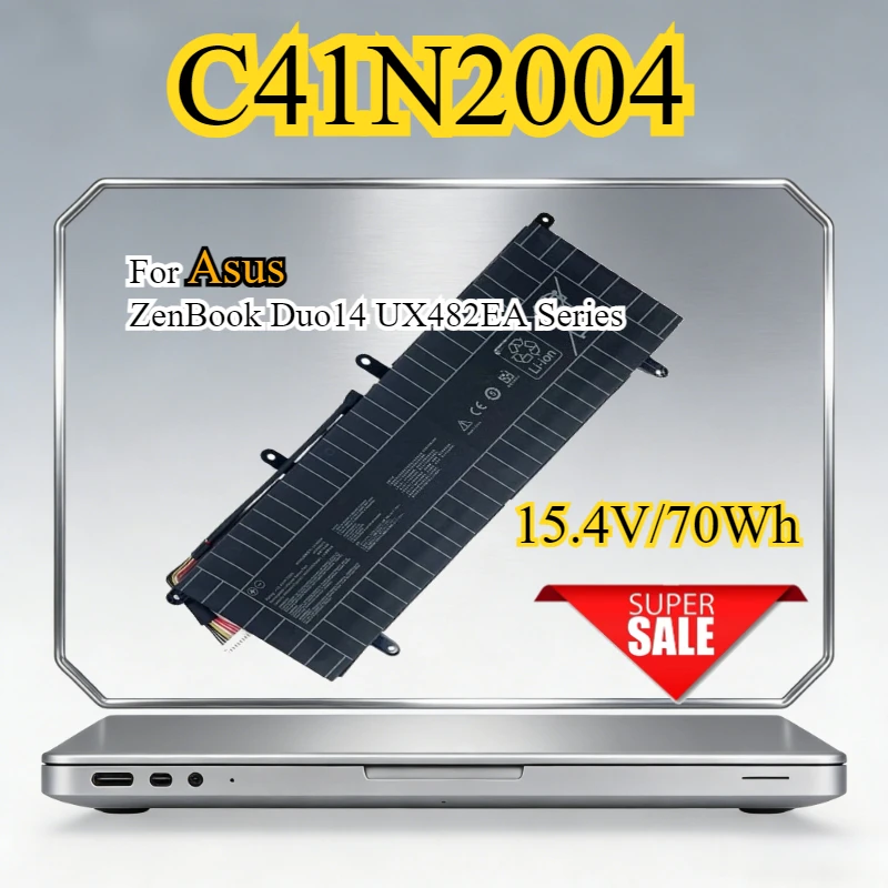 

New C41N2004 0B200-03790000 Laptop Battery for Asus ZenBook DUO 14 UX4100E UX482EA UX482EAR UX482EG UX482 UX482EGR 4ICP6/60/72