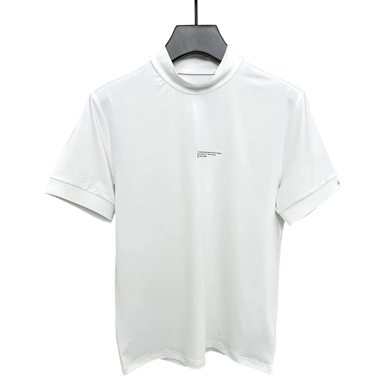 

Summer New Golf Men's Outdoor Quick Drying Sweatshirt Comfortable Short Sleeve T-shirt Versatile Half High Collar Pullover Top