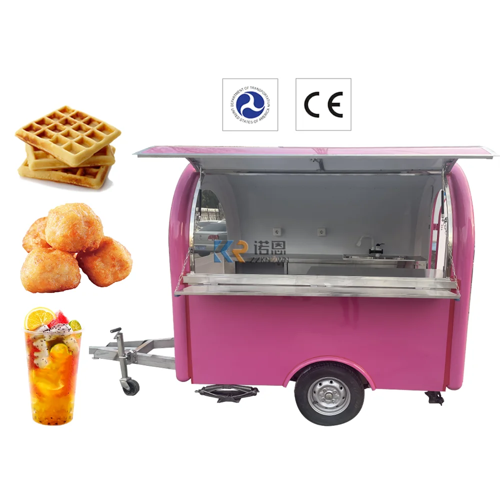 2023 Fast Food Trailer Outdoor Street Kitchen Snack Vending Cart Customized Food Truck with CE ISO