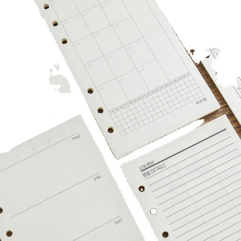 A6 40Sheets Loose Leaf Notebook Refill Spiral Binder Inner Page Grid Blank Line Diary Agenda PlannerSchool Stationery
