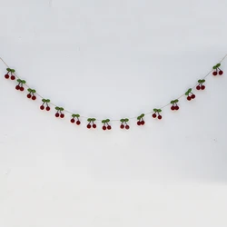 INS Red Cherry Banner 1st 2nd 3rd Kids Girl Birthday Party Decoration Bayberry Bedroom Wall Hanging Wedding Baby Shower Garland