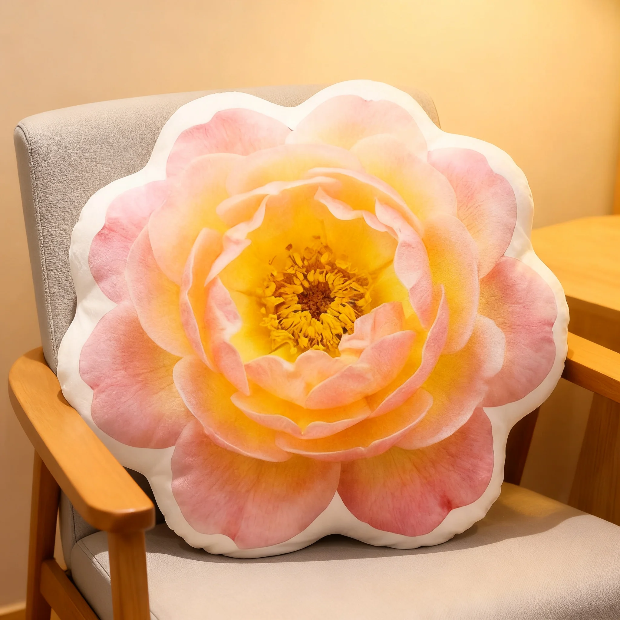 Beautiful Floral Throw Pillow, Soft Decorative Cushion for Sofa Bedroom Home Decor