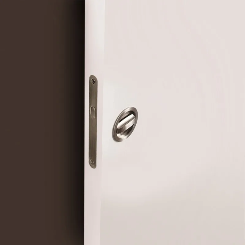 Black painted steel round latch lock kit for sliding doors, diameter 57mm