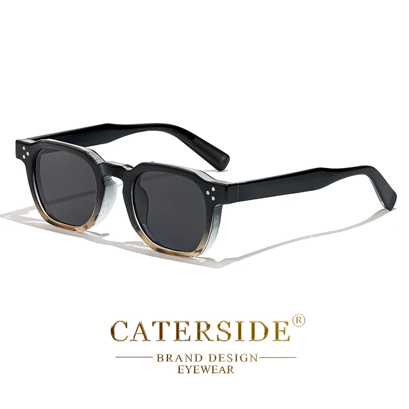 CATERSIDE Retro Quadratische Sonnenbrille für Herren, Punk-Mode Marken-Sonnenbrille für Damen, Reise- und Party-Accessoire, UV400 Sommer-Stil Lunette De Soleil – Detail 13