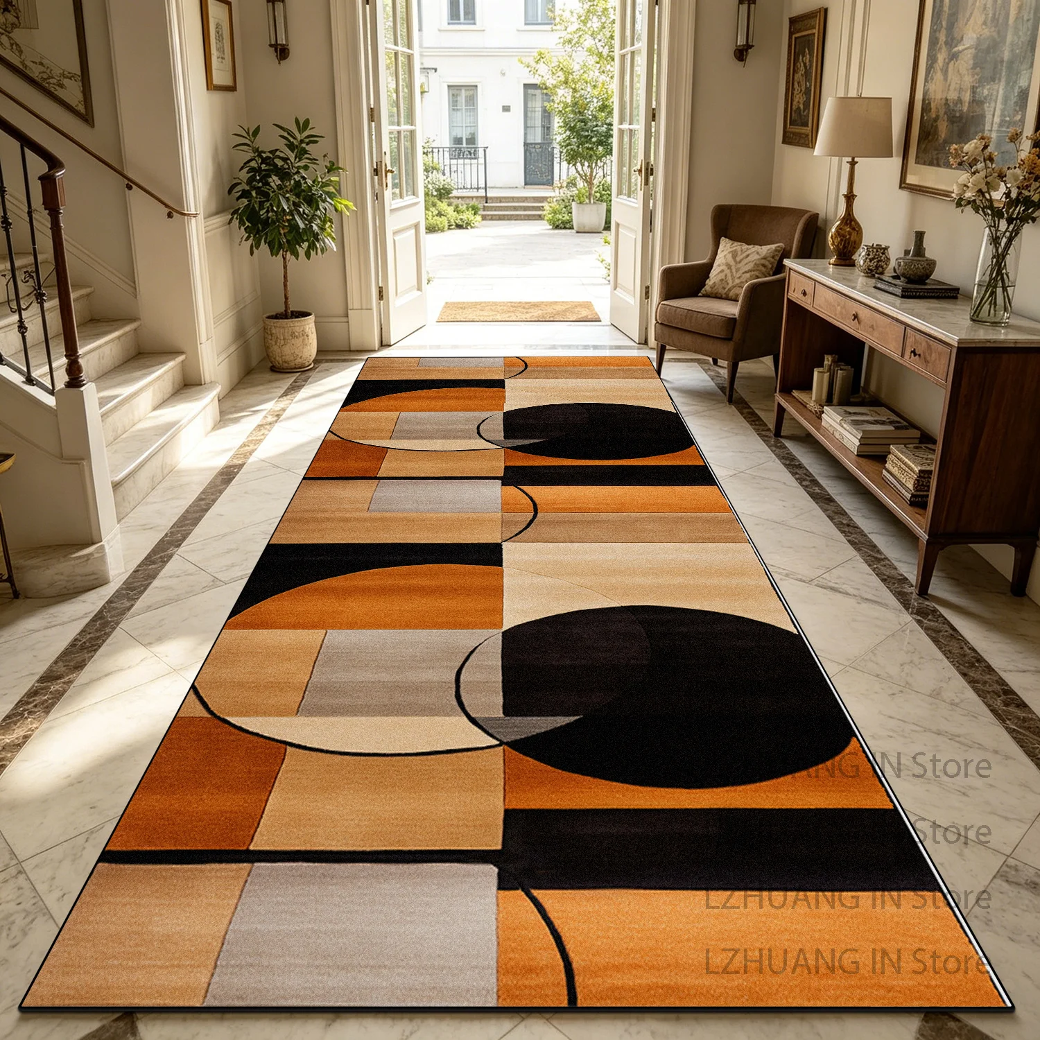 Modern Abstract Geometric Style Runner Carpet Decoration Doorway Stair Soft Long Corridor Rug Washable Lint-free Soft Floor Mats
