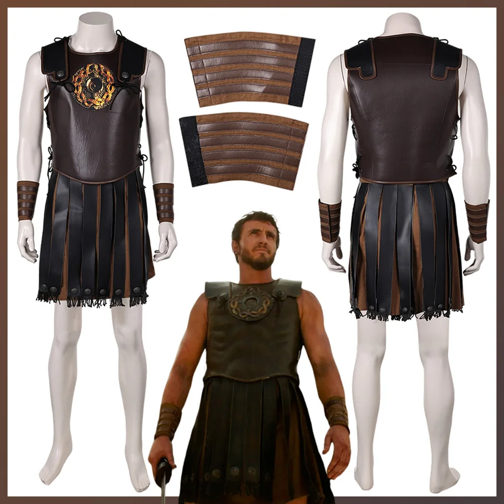 2024 Movie Gladiator Costume Disguise Lucius Cosplay Fantasy Breastplate  Battle Suits Clothing Adult Men Fantasia Outfits