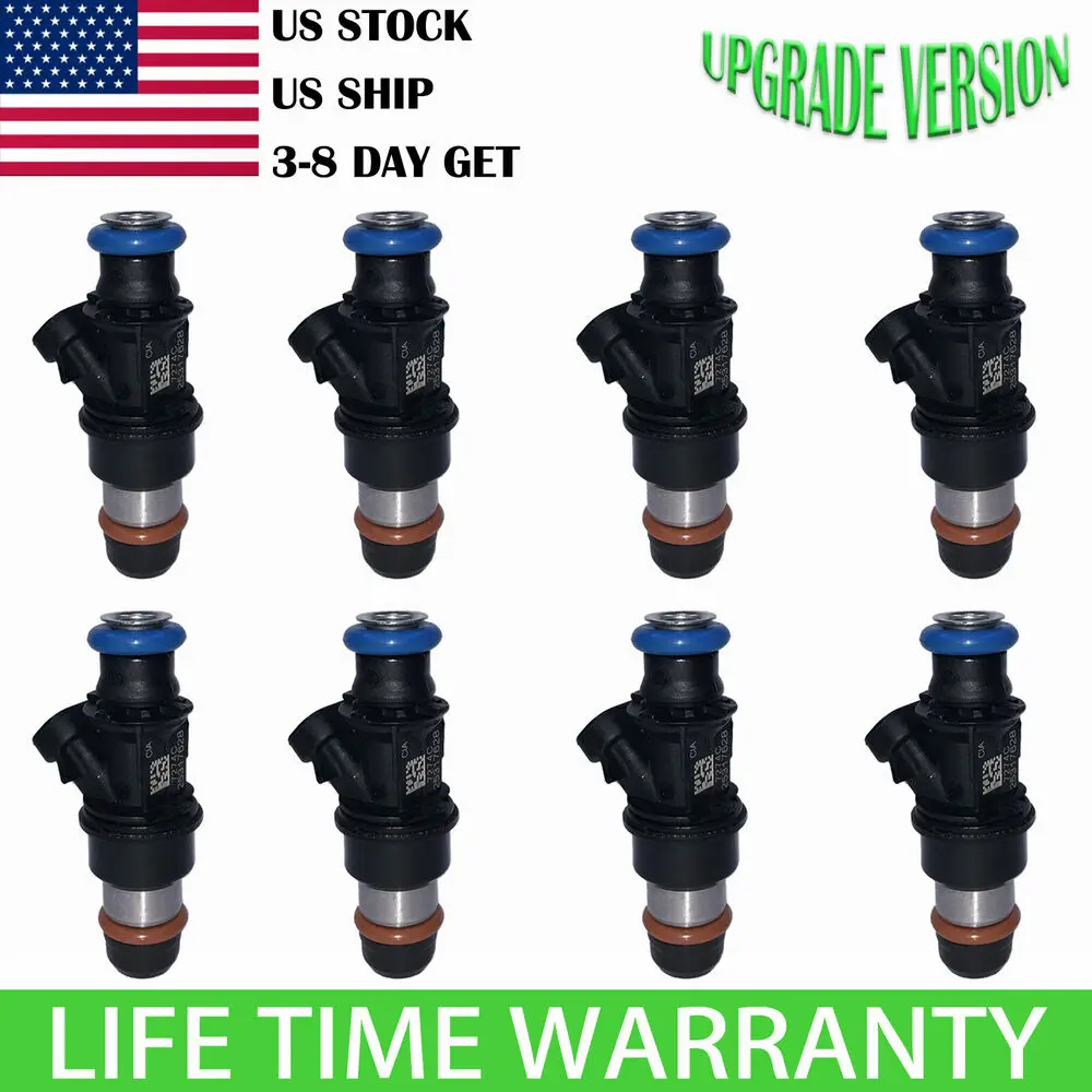 

8x Upgrade Fuel Injectors For 99-07 Chevy Silverado GMC 4.8 5.3 6.0L 25343789