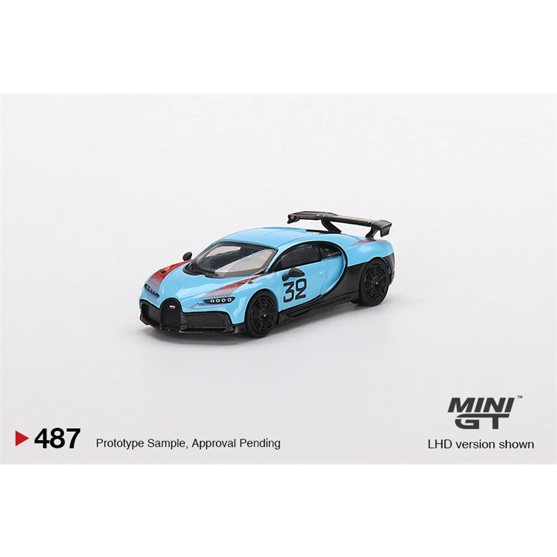 لعبة نموذج سيارة من MINIGT-Diecast ، شيرون بور ، سباق الجائزة الكبرى ، 1:64 ، Sport ، في المخزن ، 487