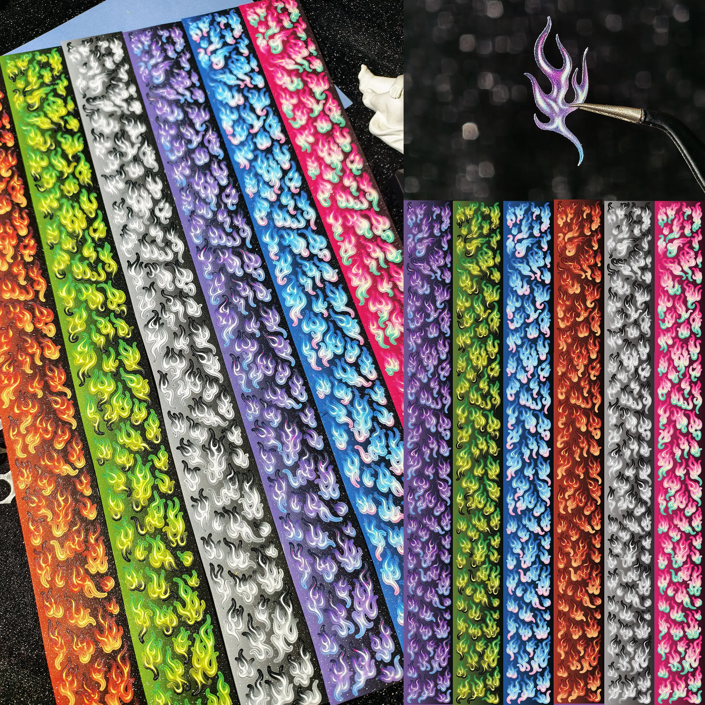 

Fiery Heart Precut Dark Style Shiny Die-Cut PET Journal Tape