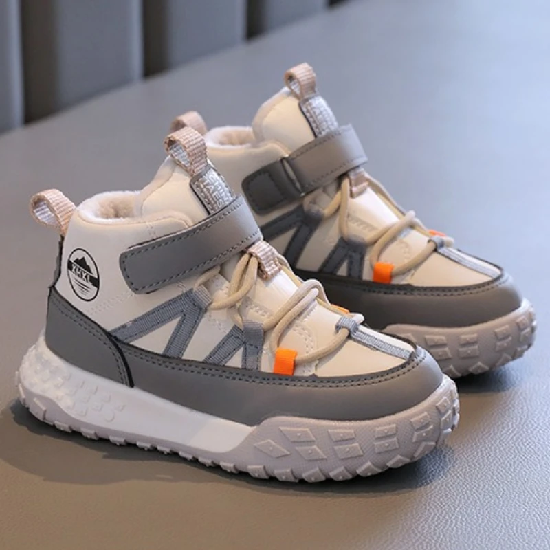 Kids Sneakers Anti-slip Wear-resistant Hiking Shoes for Children Boys Winter Outdoor Sports Shoes Warm Cotton Snow Boots for Kid