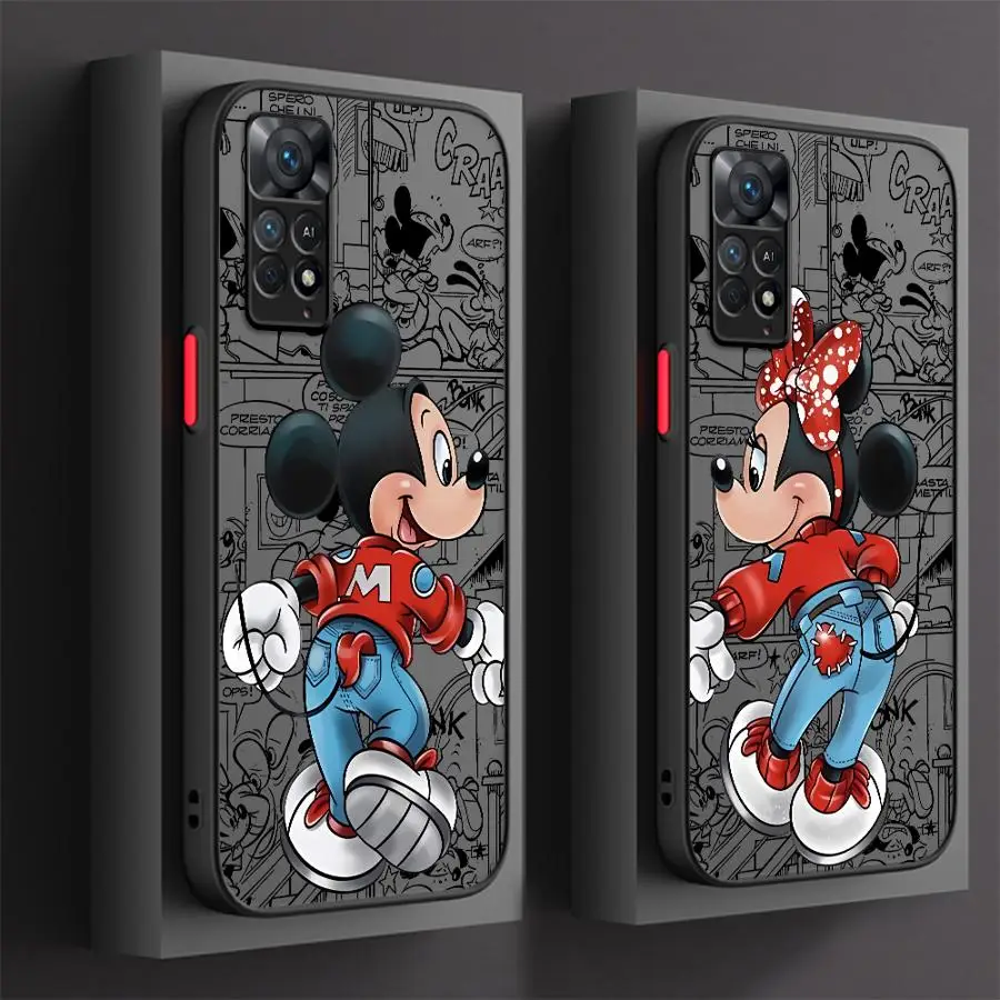 Mickey Mouse Love Minnie Phone Case for Xiaomi Redmi 12 12C 13C 5G 9 9A 9C 9T 10 10A A1 A2 Plus K40 Pro Bumper Matte Cover