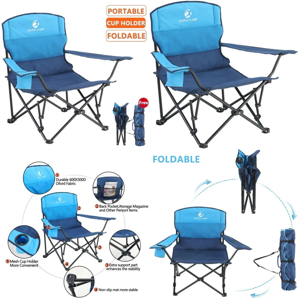 

camping chairHeavy Duty Folding Camping Chair Outdoor Portable Chair with Carry Bag for Hiking Beach Travel Lightweight Lawn