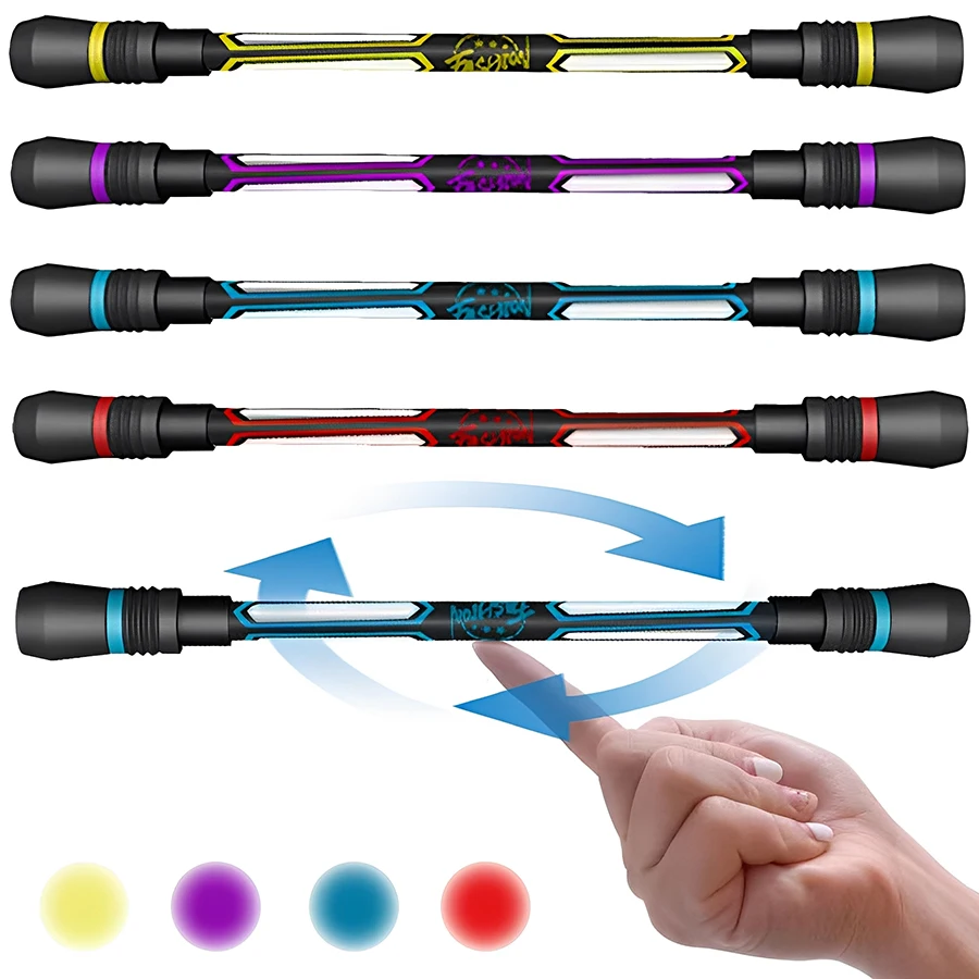 

4pcs Black Signature Rolling Finger Rotating Pens Finger Spinning Pen Daily Office Writing Pen Replaceable Stress Relief Pen