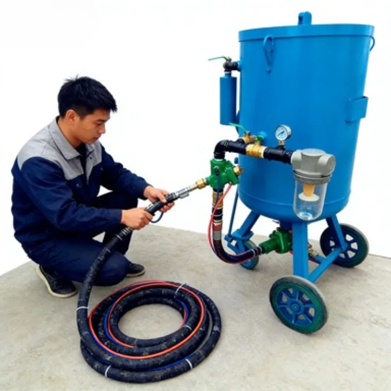

Portable Abrasive Blaster Sandblasting Machine Sand Blast Cabinet Rust Removal Equipment 220V