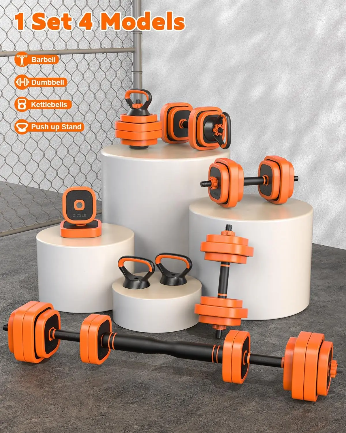 Adjustable Dumbbells for Home Gym Workout, Metal Material, No Color Specified, 4 in 1 Design with Connector