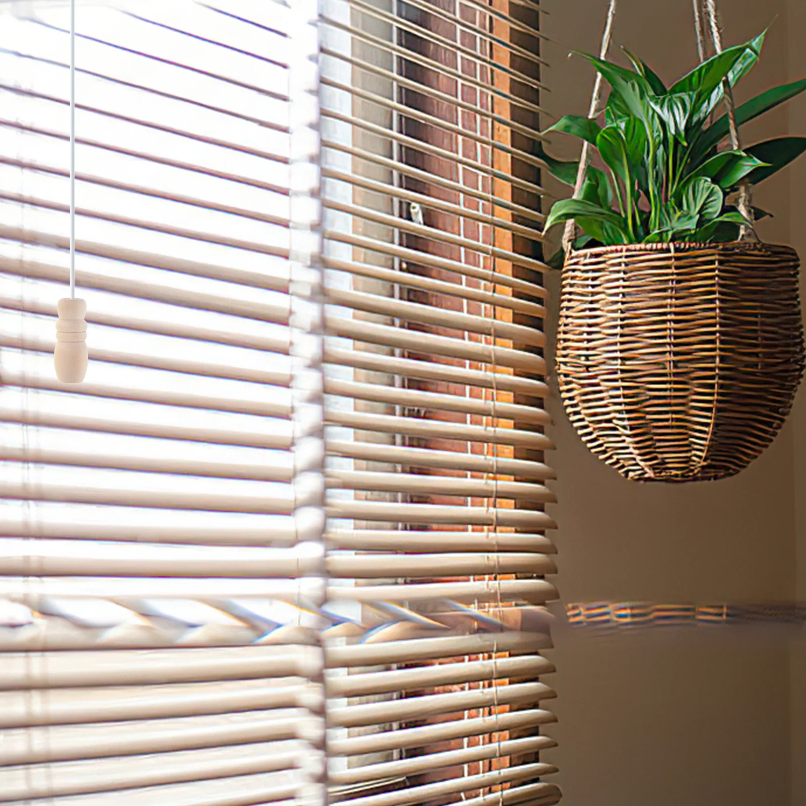 

6Pcs Wooden Cord Knobs for Blinds Decorative Pull Ends Replacement Accessories Suitable Indoor Outdoor Curtains Window Blind