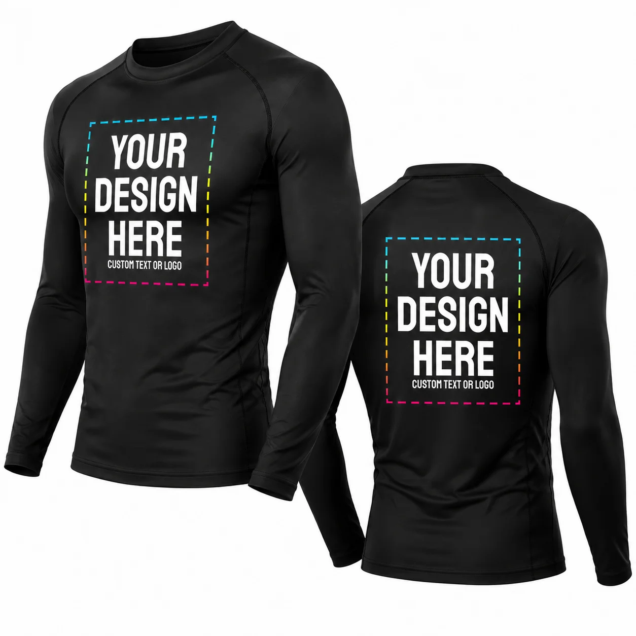 Men's Custom Compression Shirt Long Sleeve Quick Dry Athletic Boxing Base Layer Personalized Brand Logo Artwork Team Sports Gear