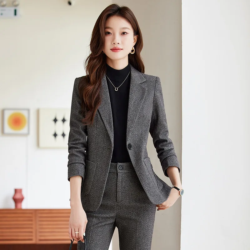 Business Suit Women's Spring and Autumn2024New Fashion Korean Style Commuter Formal Wear High-End Workplace Suit Overalls