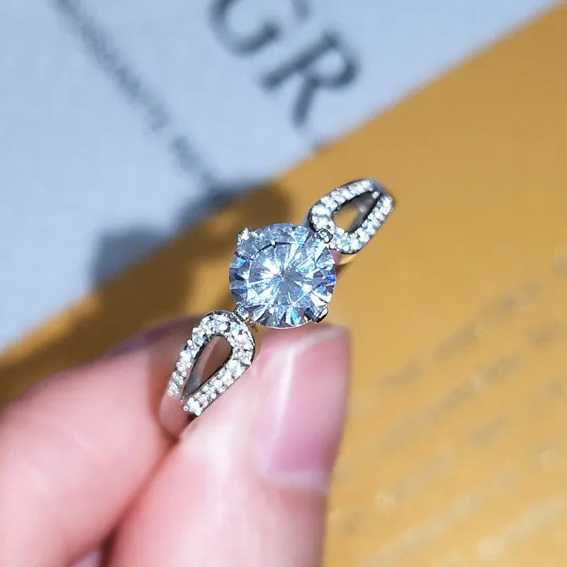 SACE GEMS GRA Gecertificeerde 1ct D Kleur Moissanite Ring voor Vrouwen 925 Sterling Zilveren Ring Bruiloft Verlovingsfeest Fijne Sieraden