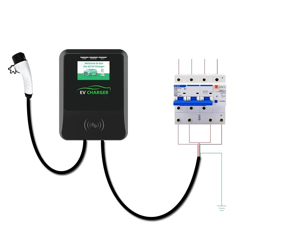 AC Fast Charging Station Wallbox 7kw 22kw EV Wall Charger 32A Wall Mount EV Charger DLB OCPP 4G