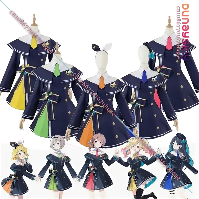 ANIME Project Sekai Colorato Costumi Cosplay di Scena Uniforme Scolastica Parrucche Set S-3XL Tenma Saki Anime Costume di Carnevale Delle Signore