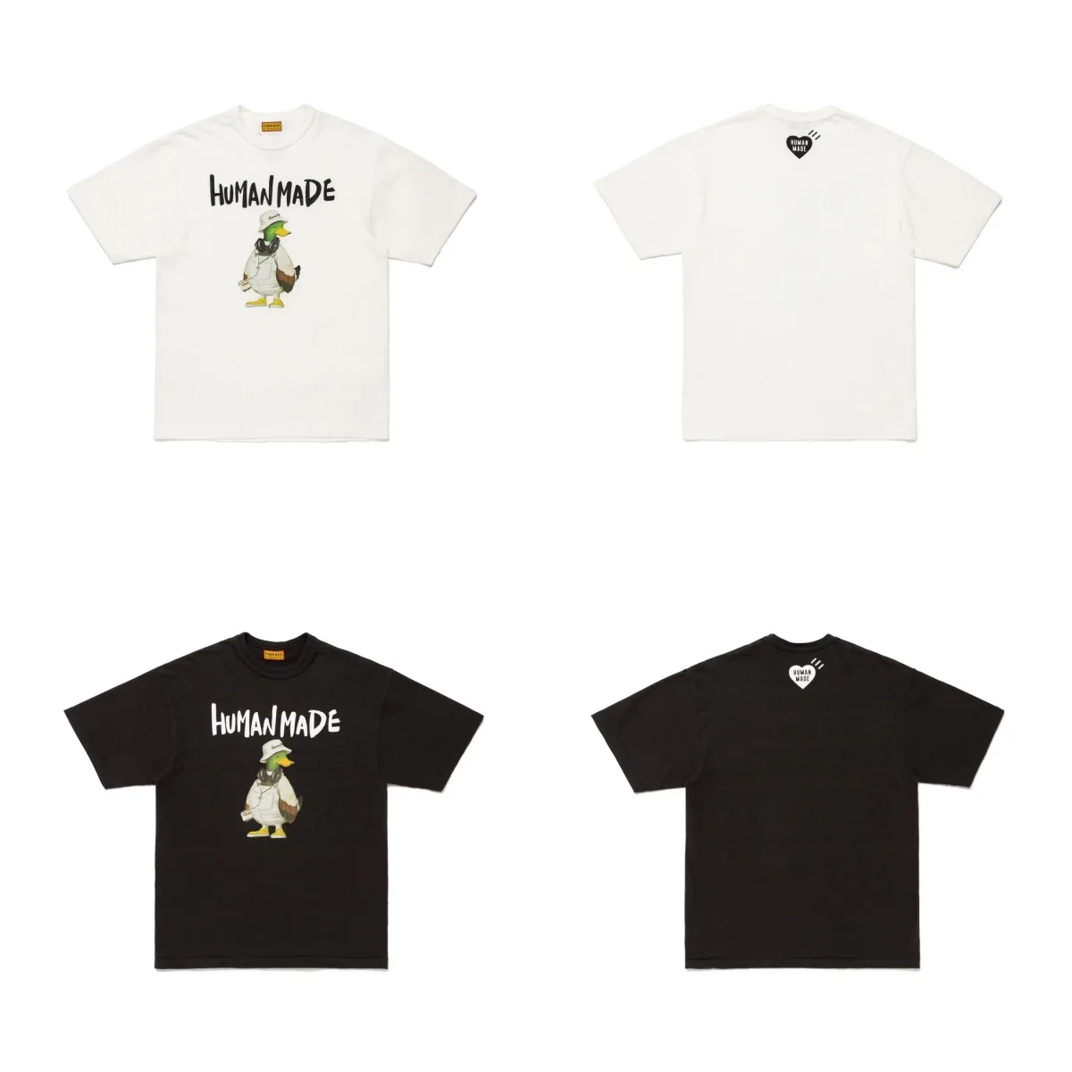 2026 Neues HUMAN MADE T-Shirt mit Cartoon-Druck auf der Rückseite, japanische Bambus-Baumwolle, Unisex, Retro-Rundhals, Kurzarm-Shirt – Detail 6