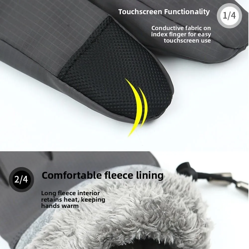 

Unisex Warm Winter Cycling Gloves Anti-Slip Waterproof Riding Protective Mittens Thermal Thicken TouchScreen Mittens Motorcycle