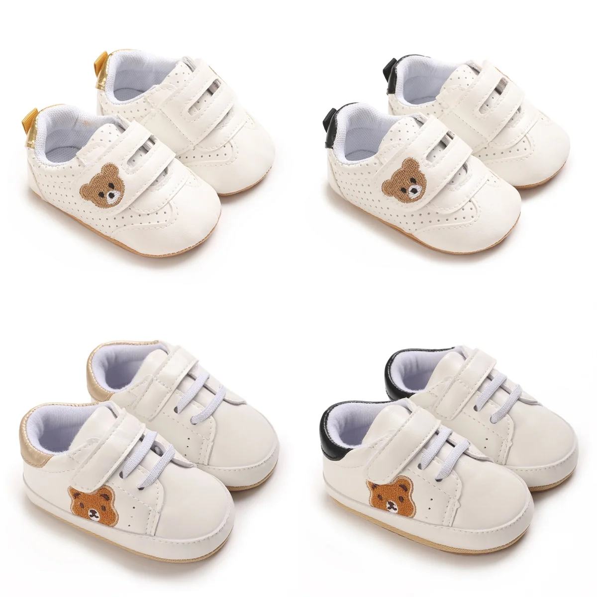 

Children's ankle height boots -imitation leather upperandsole, fabric insole, street style solid color, suitable for all seas